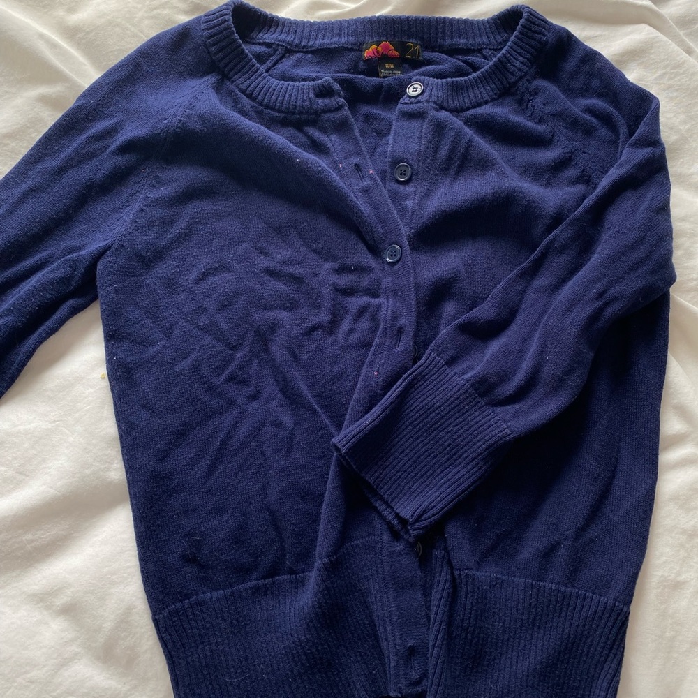 Rue 21 cobalt blue quarter sleeve cropped cardigan Size: Medium
